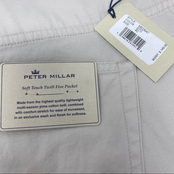 Peter Millar Crown Soft Touch Twill Beige Pants - Picture 4 of 6